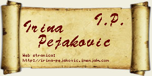 Irina Pejaković vizit kartica